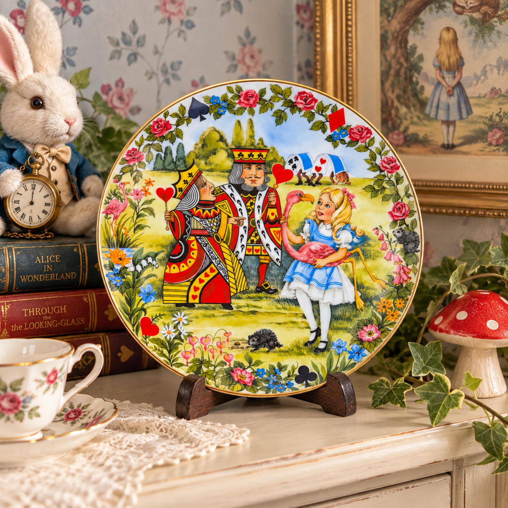 Vintage Viletta Alice in Wonderland The Croquet Match Plate 1980 Roberta Blitzer